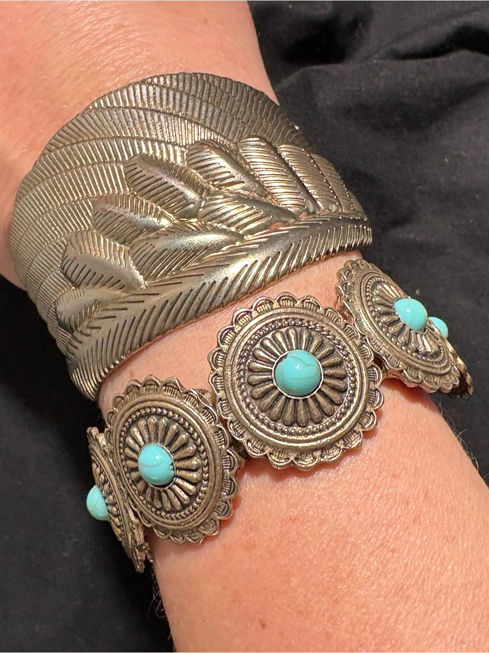Pair of Southwest style bracelets fashion jewelry